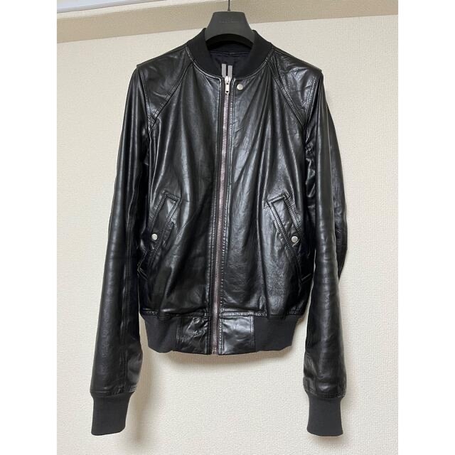 Rick Owens(リックオウエンス)のRick Owens Black Carfskin Leather jacket メンズのジャケット/アウター(レザージャケット)の商品写真