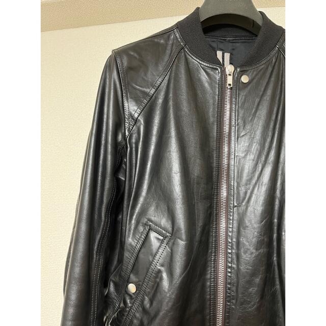 Rick Owens(リックオウエンス)のRick Owens Black Carfskin Leather jacket メンズのジャケット/アウター(レザージャケット)の商品写真