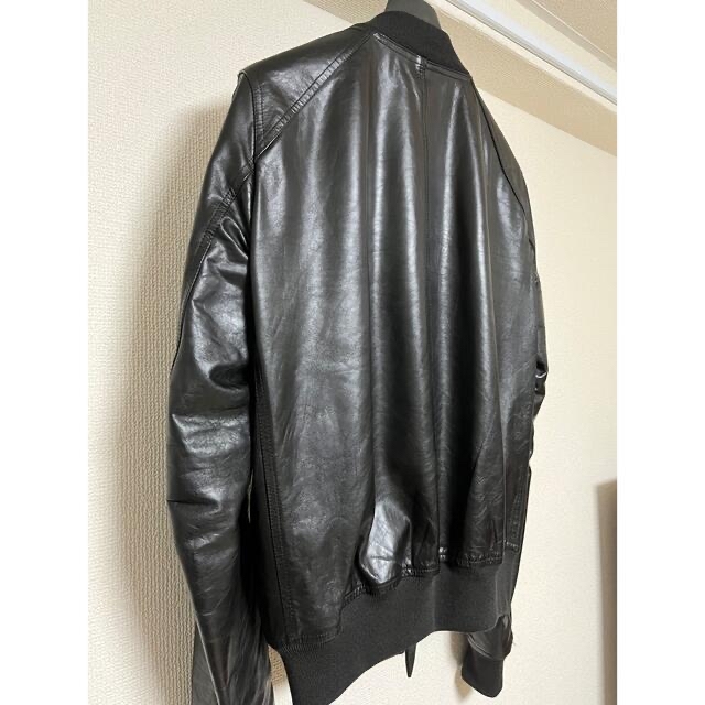 Rick Owens(リックオウエンス)のRick Owens Black Carfskin Leather jacket メンズのジャケット/アウター(レザージャケット)の商品写真