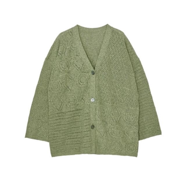 Ameri VINTAGE(アメリヴィンテージ)の新品タグ付★2WAY SWITCH CARDIGAN グリーン レディースのトップス(カーディガン)の商品写真