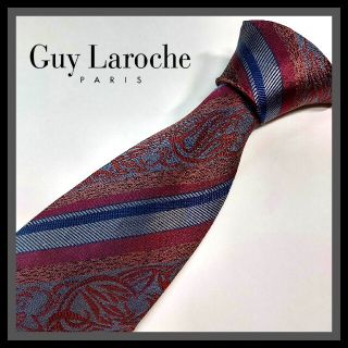 ギラロッシュ(Guy Laroche)の98【Guy Laroche】ギラロッシュ ネクタイ  赤×灰×茶×レジメンタル(ネクタイ)