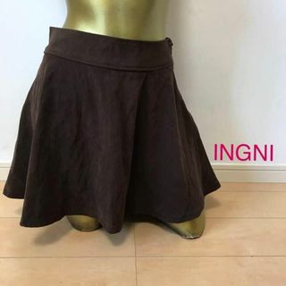 イング(INGNI)の【0475】INGNI スエード フレア スカート M ブラウン(ミニスカート)