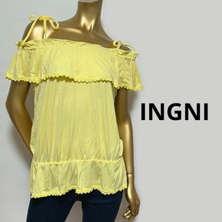 イング(INGNI)の【0469】INGNI オフショル カットソー M イエロー(カットソー(半袖/袖なし))