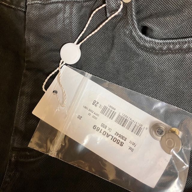 新品 28 マルジェラ 23ss 再構築 ストレート デニム 黒系 7070