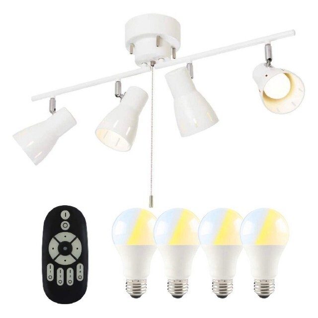 シーリング スポット ライト 4灯 LED 電球 60W形 リモコン 付き シーリング スポット ライト 4灯 LED 電球 60W形 リモコン 付き