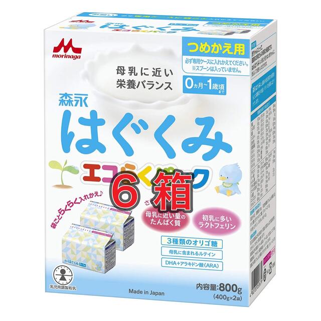 森永乳業(モリナガニュウギョウ)の森永 はぐくみ エコらくパック つめかえ用 6箱セット クーポン消化 コスメ/美容のスキンケア/基礎化粧品(乳液/ミルク)の商品写真