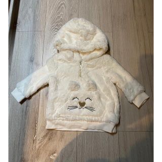 ジューシークチュール(Juicy Couture)のJUICY COUTURE 白のお顔付きモコモコパーカー(ジャケット/コート)