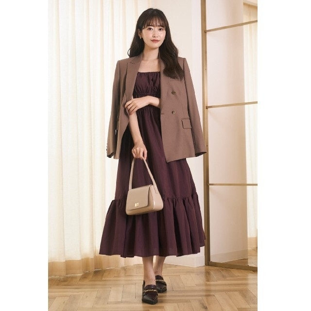 Her lip to - Double Bow Summer Long Dress plum Mサイズの通販 by