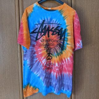 ステューシー(STUSSY)のSTUSSY　ワールドツアー　タイダイ　Tシャツ Mサイズ　ビッグロゴ　メキシコ(Tシャツ/カットソー(半袖/袖なし))