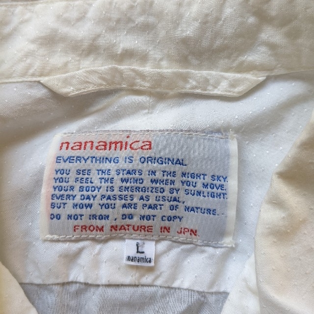 nanamica　長袖シャツ　白色　ホワイト　Lサイズ 日本製　ナナミカ