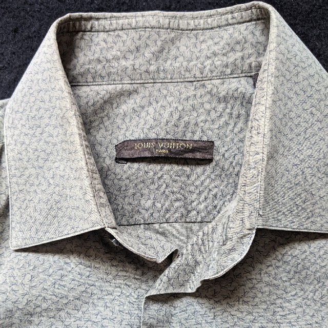 ルイヴィトン 長袖シャツ カーキ 総柄 LV XS LOUIS VUITTON
