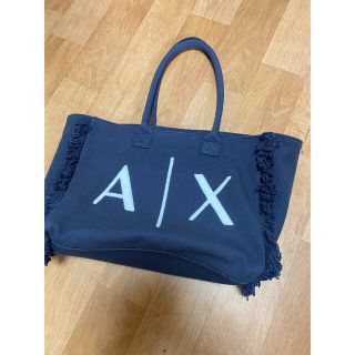 アルマーニエクスチェンジ(ARMANI EXCHANGE)の美品　ARMANIアルマーニ　トートバッグ　キャンバス地　ネイビー(トートバッグ)