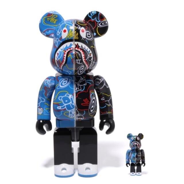 BE@RBRICK(ベアブリック)のBAPE BE@RBRICK LINE CAMO SHARK 100% 400% ハンドメイドのおもちゃ(フィギュア)の商品写真