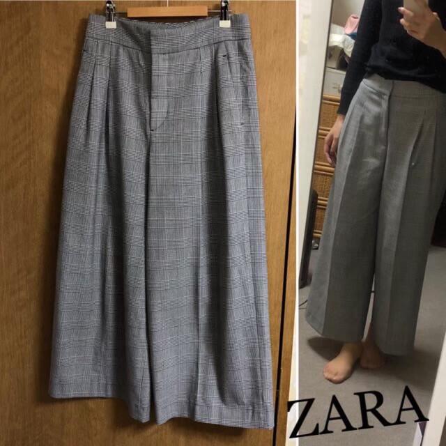 ZARA(ザラ)のZARA＊ザラ＊グレンチェック柄ワイドパンツ レディースのパンツ(カジュアルパンツ)の商品写真