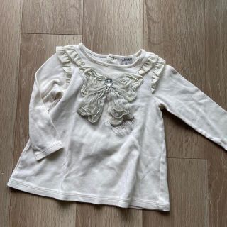 ジルスチュアートニューヨーク(JILLSTUART NEWYORK)のジルスチュアート　リボンデザイン長袖カットソー　90cm(Tシャツ/カットソー)