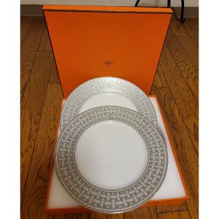 エルメス(Hermes)の新品★エルメスモザイク プラチナ ディナープレート 27.5cmペアセット(食器)