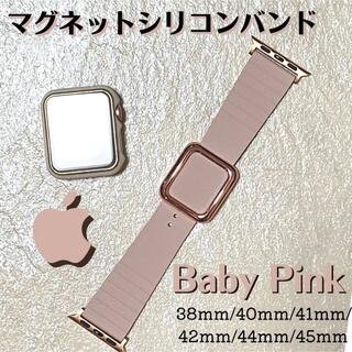 Apple Watch シリコン バンド マグネット オシャレ 人気 ピンク(腕時計)