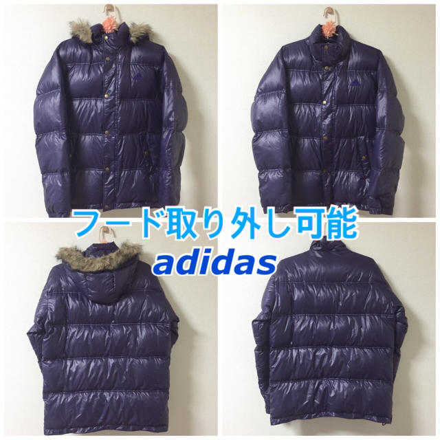 adidas(アディダス)の【ひろさん専用（メリクリ割）】adidas ダウンジャケット パープル（Ｍ） レディースのジャケット/アウター(ダウンジャケット)の商品写真