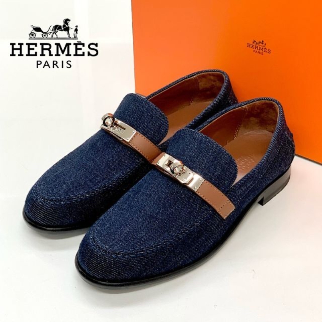 HERMES - 4802 エルメス ケリー金具 デニム ローファー HERMES - 4802 エルメス ケリー金具 デニム ローファー