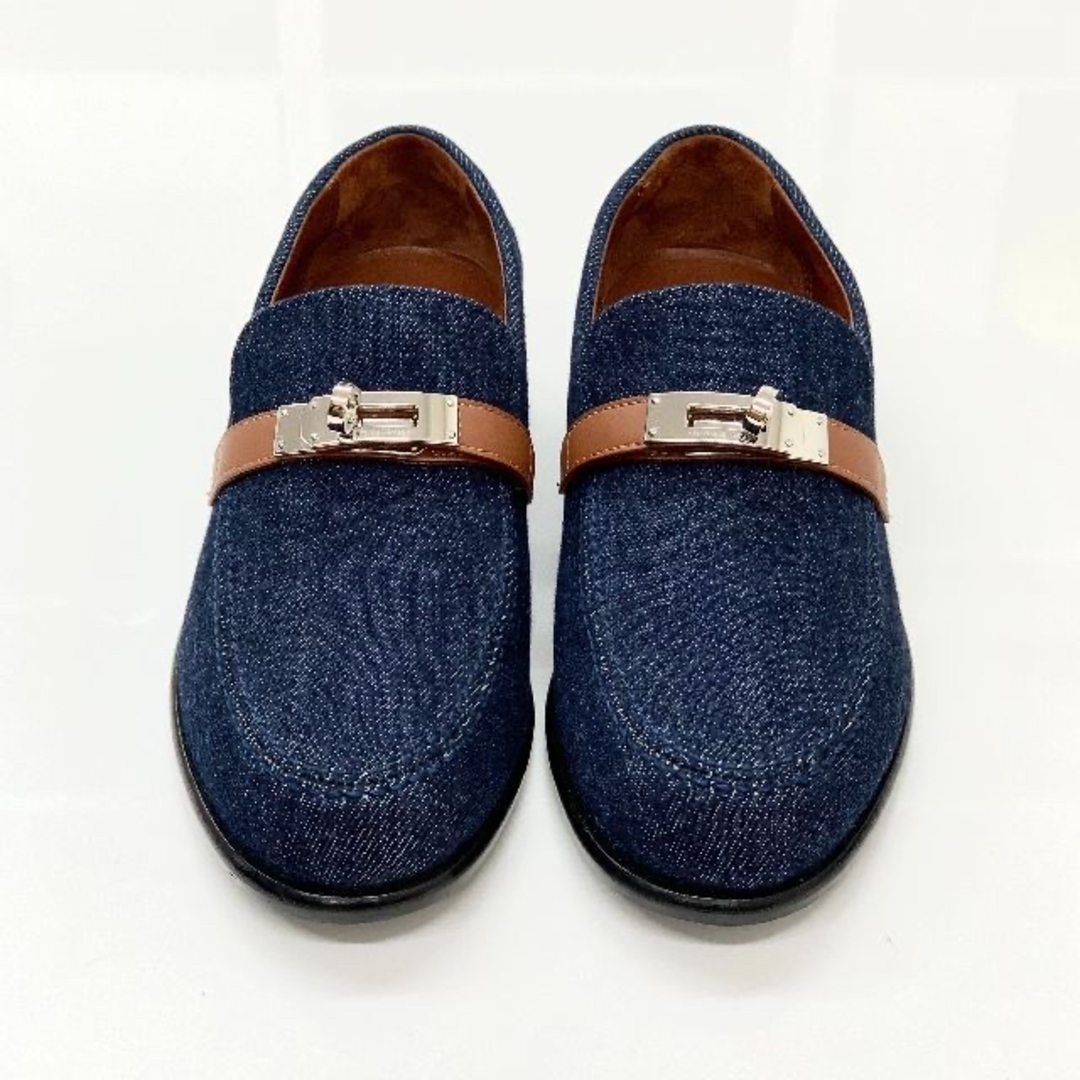 HERMES - 4802 エルメス ケリー金具 デニム ローファー HERMES - 4802 エルメス ケリー金具 デニム ローファー