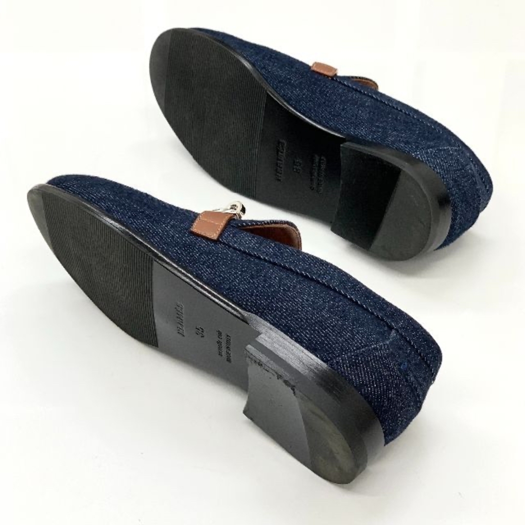 HERMES - 4802 エルメス ケリー金具 デニム ローファー HERMES - 4802 エルメス ケリー金具 デニム ローファー