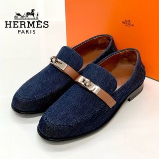 HERMES - 4802 エルメス ケリー金具 デニム ローファー HERMES - 4802 エルメス ケリー金具 デニム ローファー