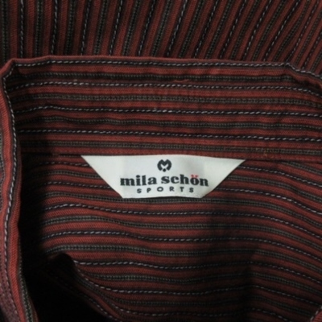mila schon(ミラショーン)のミラショーン シャツ ボタンダウン ストライプ 長袖 赤 ボルドー /YI メンズのトップス(シャツ)の商品写真
