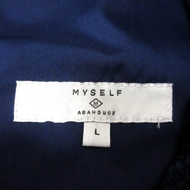 ABAHOUSE(アバハウス)のアバハウス MYSELF ハーフパンツ ショート ストライプ M 紺 ネイビー レディースのパンツ(ショートパンツ)の商品写真
