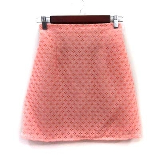 スナイデル(SNIDEL)のスナイデル 台形スカート ミニ 刺繍 レース 0 オレンジ /YI(ミニスカート)