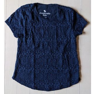 アバクロンビーアンドフィッチ(Abercrombie&Fitch)のアバクロビー&フィッチ★レース トップス Tシャツ 11/12 ネイビー★美品(Tシャツ/カットソー)