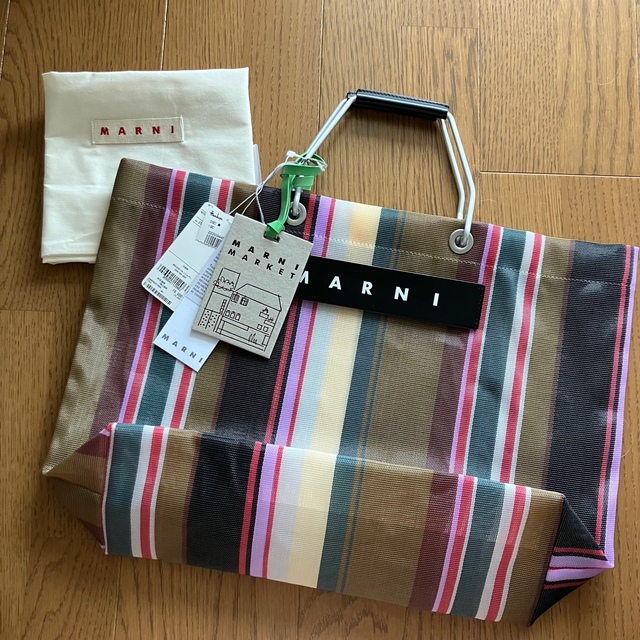 【完売】MARNI  マルニ フラワーカフェ ストライプ バッグ