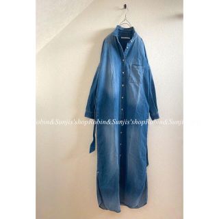 ドゥーズィエムクラス(DEUXIEME CLASSE)の【UPPER HIGHTS】denimBlue コットンシャツワンピース(ロングワンピース/マキシワンピース)