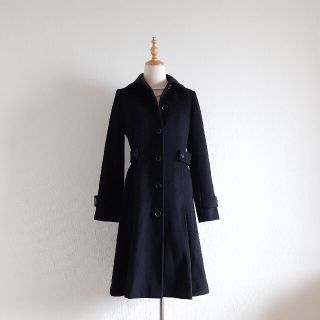 バーバリー(BURBERRY)の【美品】バーバリー　ロンドン　ロングコート　アンゴラ混　ブラックノバチェック(ロングコート)