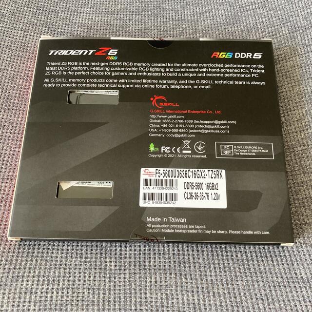 新品未開封】G.SKILL F5-6000U3636C16GX2-TZ5RK | www