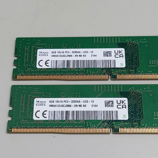 SKhynix 16GB (8GBx2) DDR4-3200 (372 スマホ/家電/カメラのPC/タブレット(PCパーツ)の商品写真