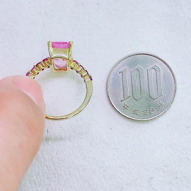 ※即決価格★3.8ct★✨一粒クンツァイト0.2ctアメジストK10リング指輪 レディースのアクセサリー(リング(指輪))の商品写真