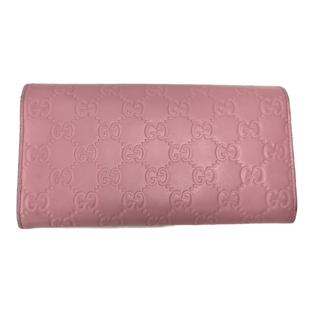 開店記念セール!小物△△GUCCI グッチ シマ 長財布 インターロッキング 369663 ピンク