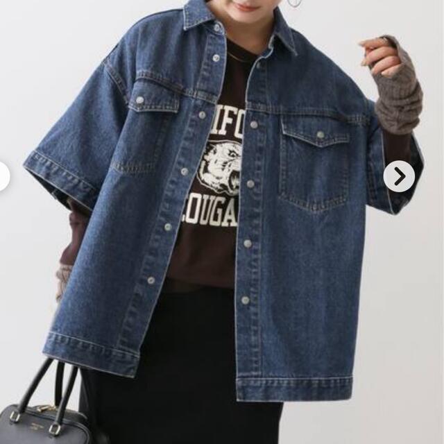 SLOBE IENA(スローブイエナ)のスローブイエナ　LE DENIM ボクシーショートスリーブシャツ   レディースのジャケット/アウター(Gジャン/デニムジャケット)の商品写真