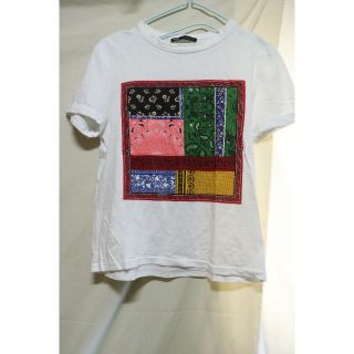 ザラ(ZARA)のプロフ必読!ZARA ペイズリーフォトTシャツ/ザラプリント一点物S(Tシャツ(半袖/袖なし))