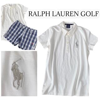 ラルフローレン(Ralph Lauren)のRALPH LAUREN GOLF 大人綺麗め ポロシャツ シルバー刺繍 (ウエア)