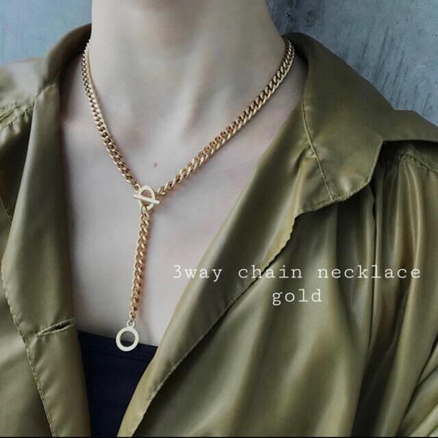 Ameri VINTAGE(アメリヴィンテージ)の再入荷　3way chain necklace gold レディースのアクセサリー(ネックレス)の商品写真