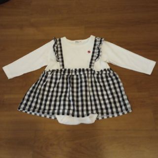 ポロラルフローレン(POLO RALPH LAUREN)のPOLO Baby 長袖ロンパース　チェック柄レース付き　80cm(ロンパース)