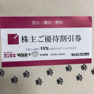 1枚 カンセキ 株主優待券(ショッピング)