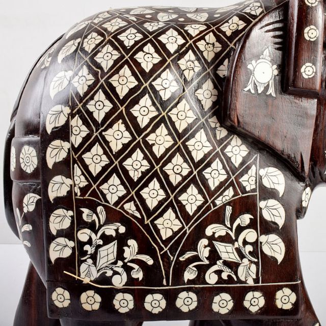 中国 唐木紫壇製 獣骨象嵌装飾 インド象 置物 V R4905Bの通販 by 中国 唐木紫壇製 獣骨象嵌装飾 インド象 置物 V R4905Bの通販 by