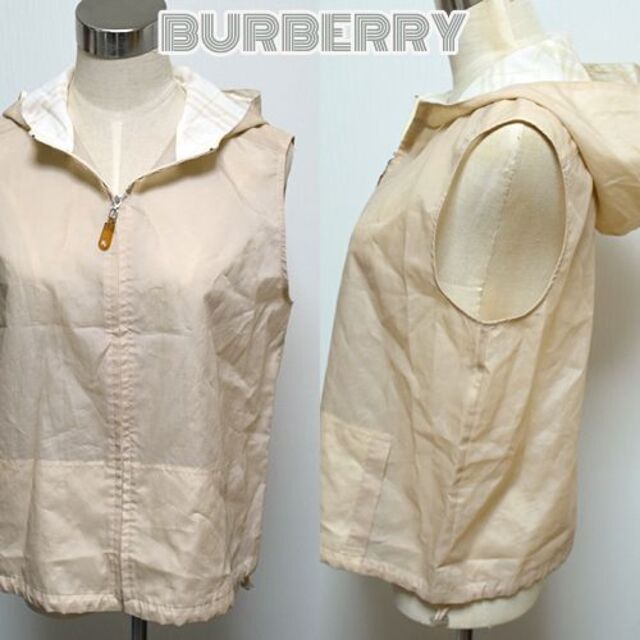 BURBERRY(バーバリー)のバーバリー■ノバチェックフードナイロンベスト/ウィンドブレーカー　ブルゾン　M レディースのジャケット/アウター(その他)の商品写真