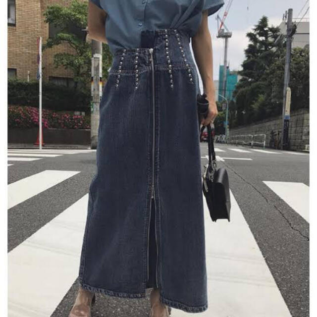 Ameri VINTAGE - STUDS LINE DENIM SKIRT S スタッズライン デニムスカートの通販 by epi｜アメリ