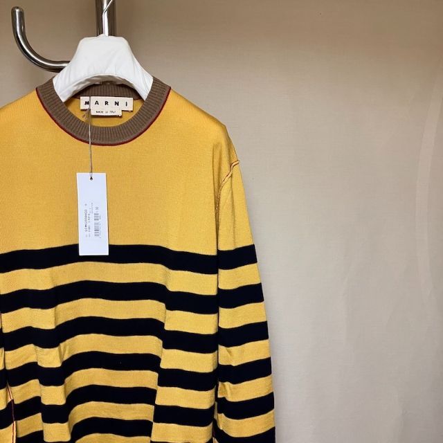 Marni(マルニ)の新品 19aw マルニ 切り替えボーターニット セーター ウール 1672 メンズのトップス(ニット/セーター)の商品写真