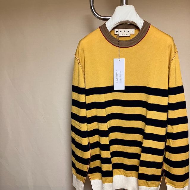 Marni(マルニ)の新品 19aw マルニ 切り替えボーターニット セーター ウール 1672 メンズのトップス(ニット/セーター)の商品写真