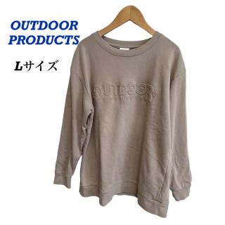 アウトドアプロダクツ(OUTDOOR PRODUCTS)の【OUTDOOR PRODUCTS/アウトドアプロダクツ】ベージュ　ロゴ入り　Ｌ(カットソー(長袖/七分))