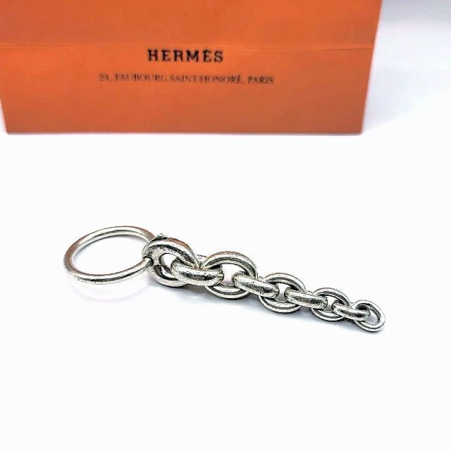 【Vintage】HERMES クレッシェンド キーリング キーホルダー約105cm素材